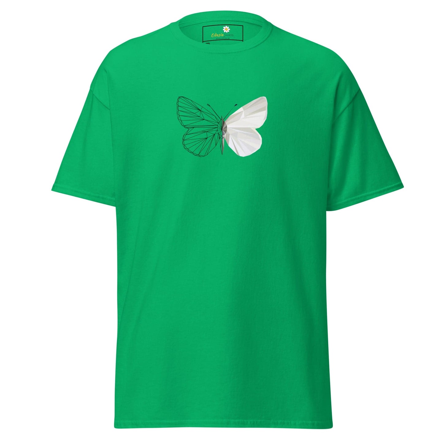 Green T-shirt with butterfly design for Men and Women in sizes 2XL to 5XL