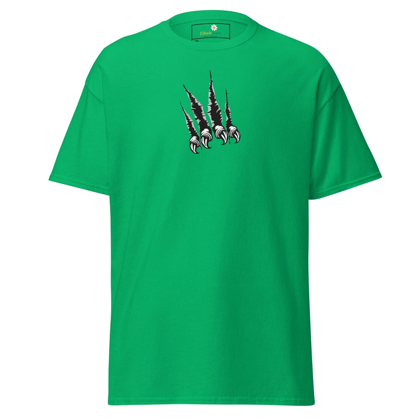 Green t-shirt featuring a claw mark graphic for Men and Women in 2XL to 5XL sizes