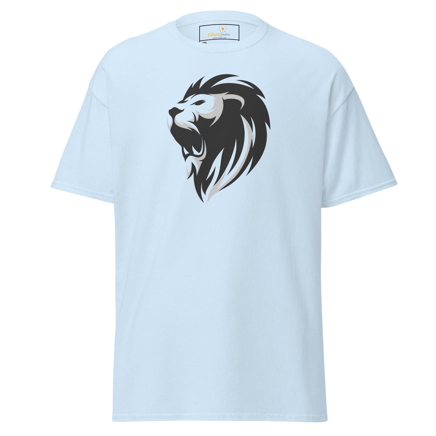 Light blue T-shirt with lion graphic from T-Shirt Design Tee Men and Women collection