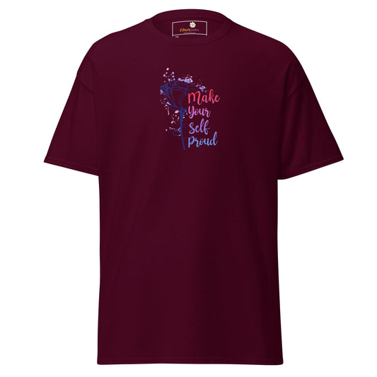 Maroon T-shirt with floral design for Men and Women in 2XL to 5XL sizes