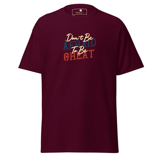 Maroon t-shirt with inspirational text from T-SHIRT DESIGN TEE for Men and Women 2XL to 5XL
