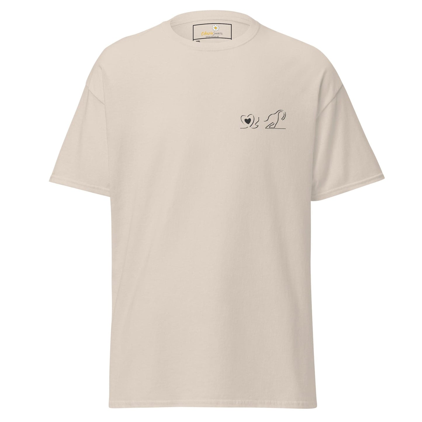 Beige T-Shirt with Dog Graphic in Men’s and Women’s Sizes 2XL to 5XL