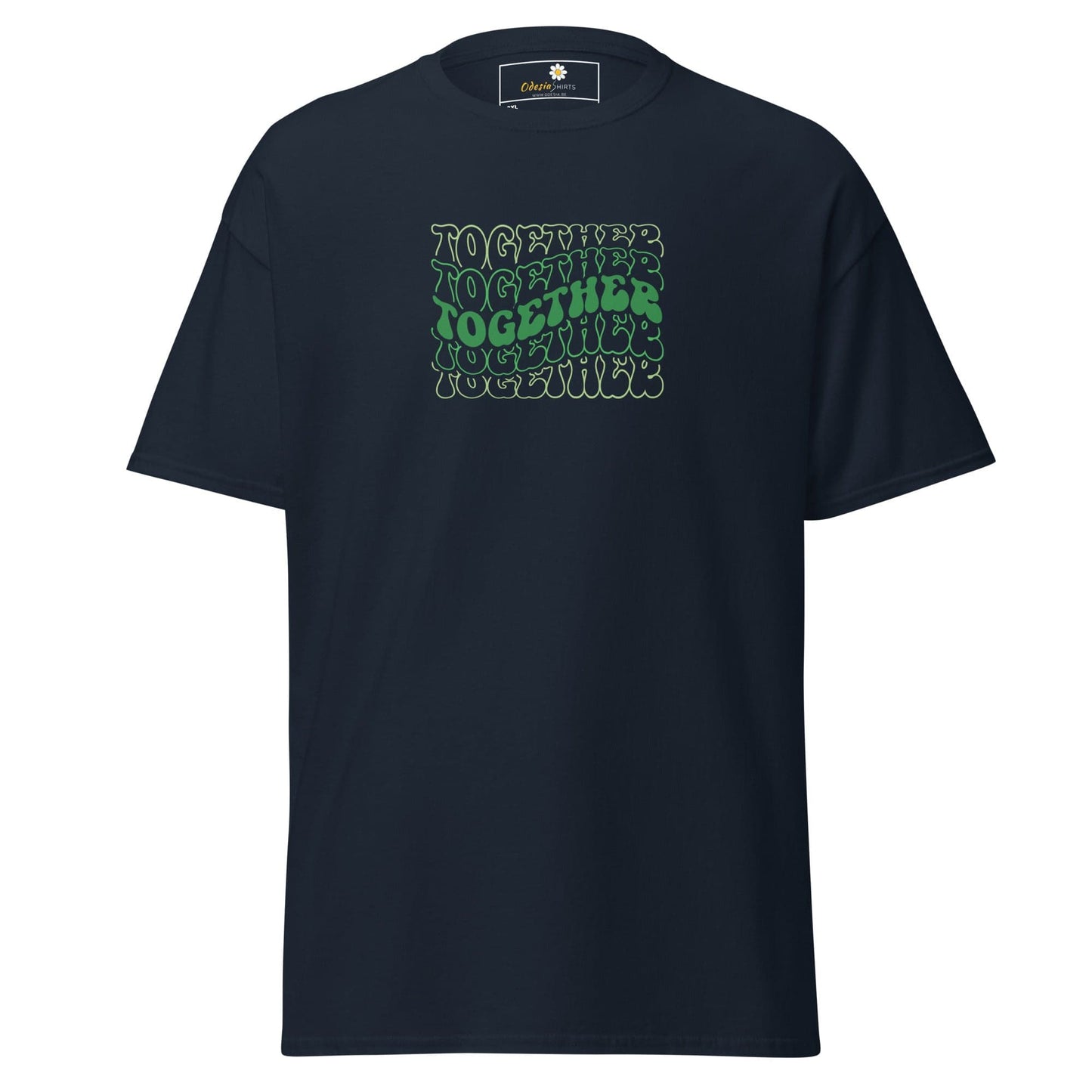 Navy blue T-shirt with Together graphic for Men and Women in sizes 2XL to 5XL