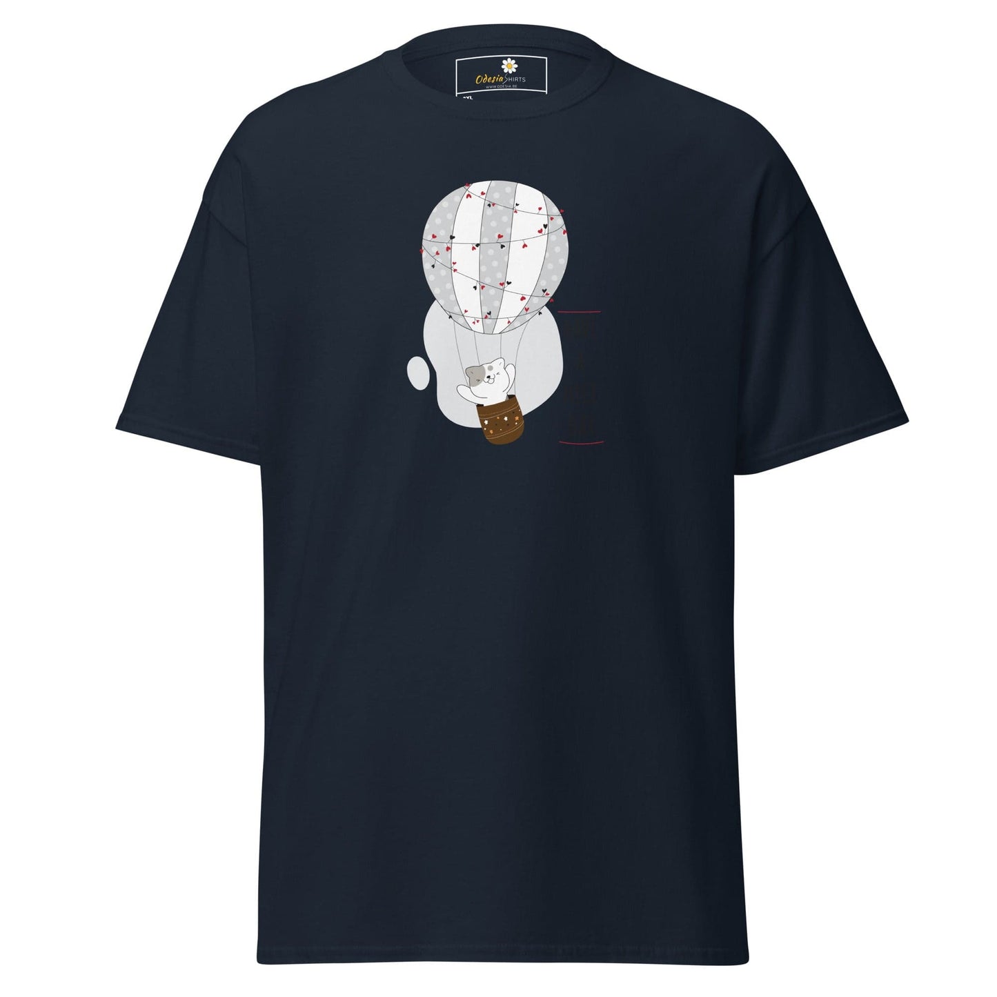Navy blue T-shirt with cartoon balloon graphic for Men and Women in 2XL to 5XL sizes