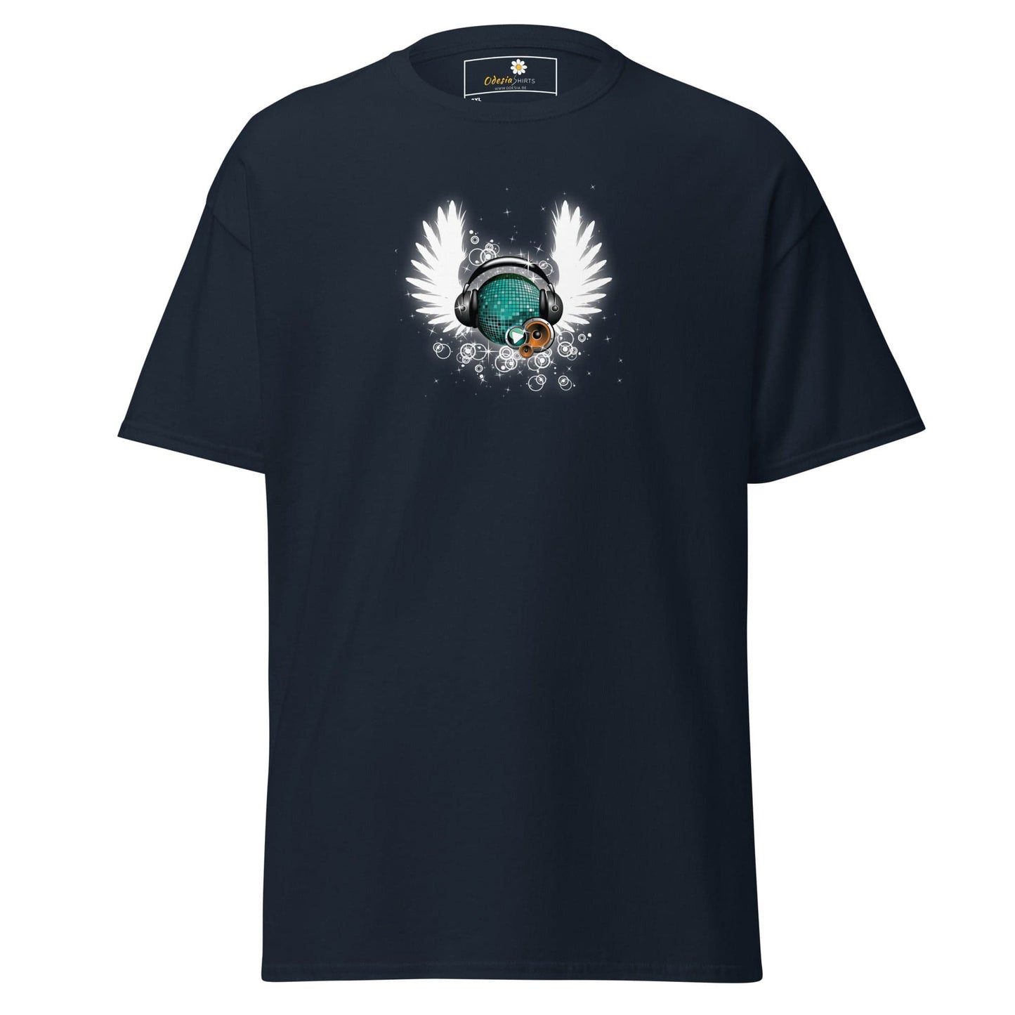 Navy blue T-shirt with graphic for men and women in sizes 2XL to 5XL