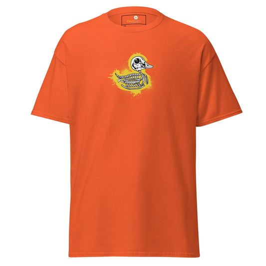 Orange T-shirt with duck skeleton graphic in the MEN WOMEN T-SHIRT DESIGN TEE collection