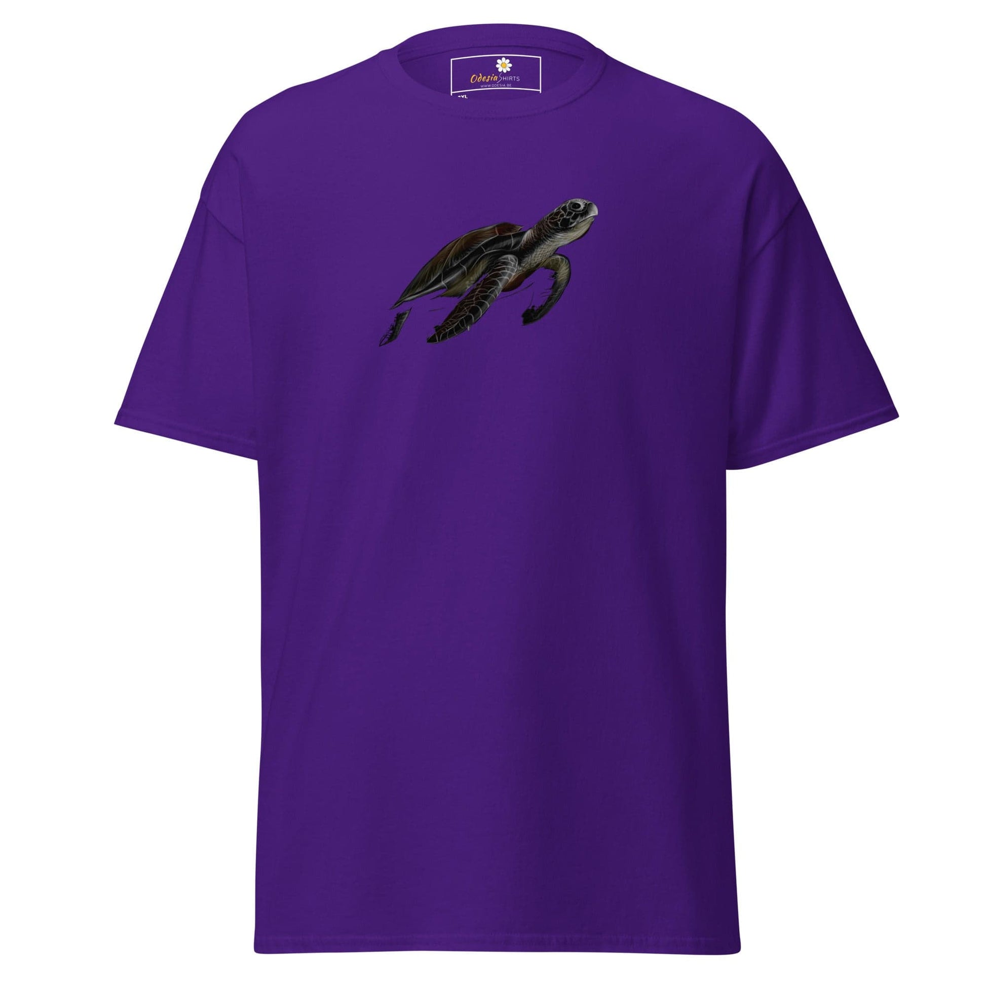 Purple T-shirt with turtle graphic for Men and Women in 2XL to 5XL sizes