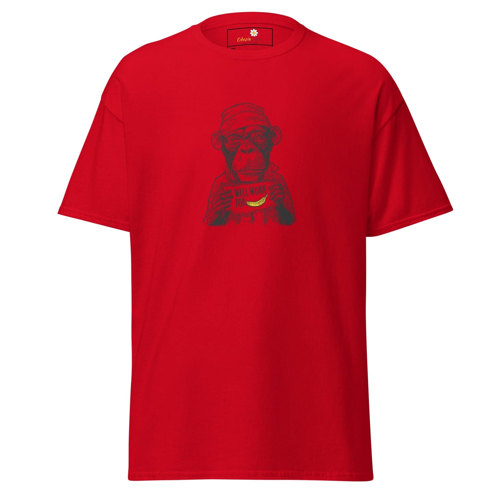 Red T-shirt with monkey graphic from T-SHIRT DESIGN TEE MEN WOMEN 2XL-5XL