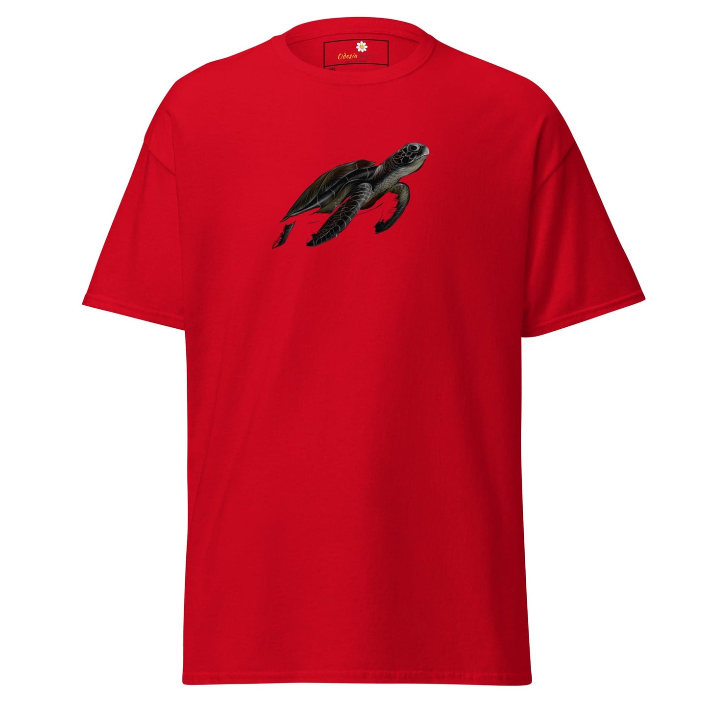 Red T-shirt with turtle graphic from T-SHIRT DESIGN TEE for Men and Women in 2XL-5XL