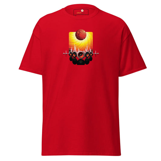 Red graphic T-shirt for men and women in sizes 2XL to 5XL
