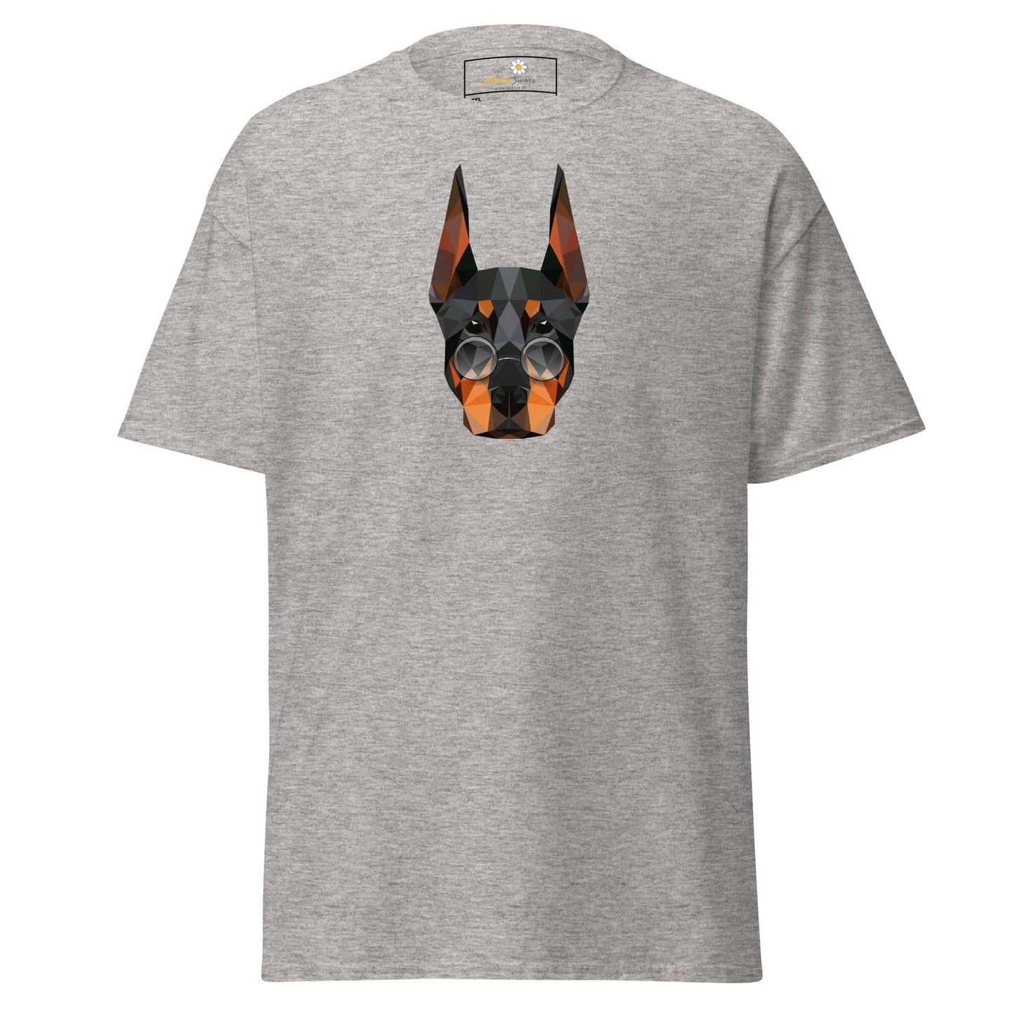 Gray T-shirt with dog graphic from T-SHIRT DESIGN TEE for Men and Women in 2XL to 5XL
