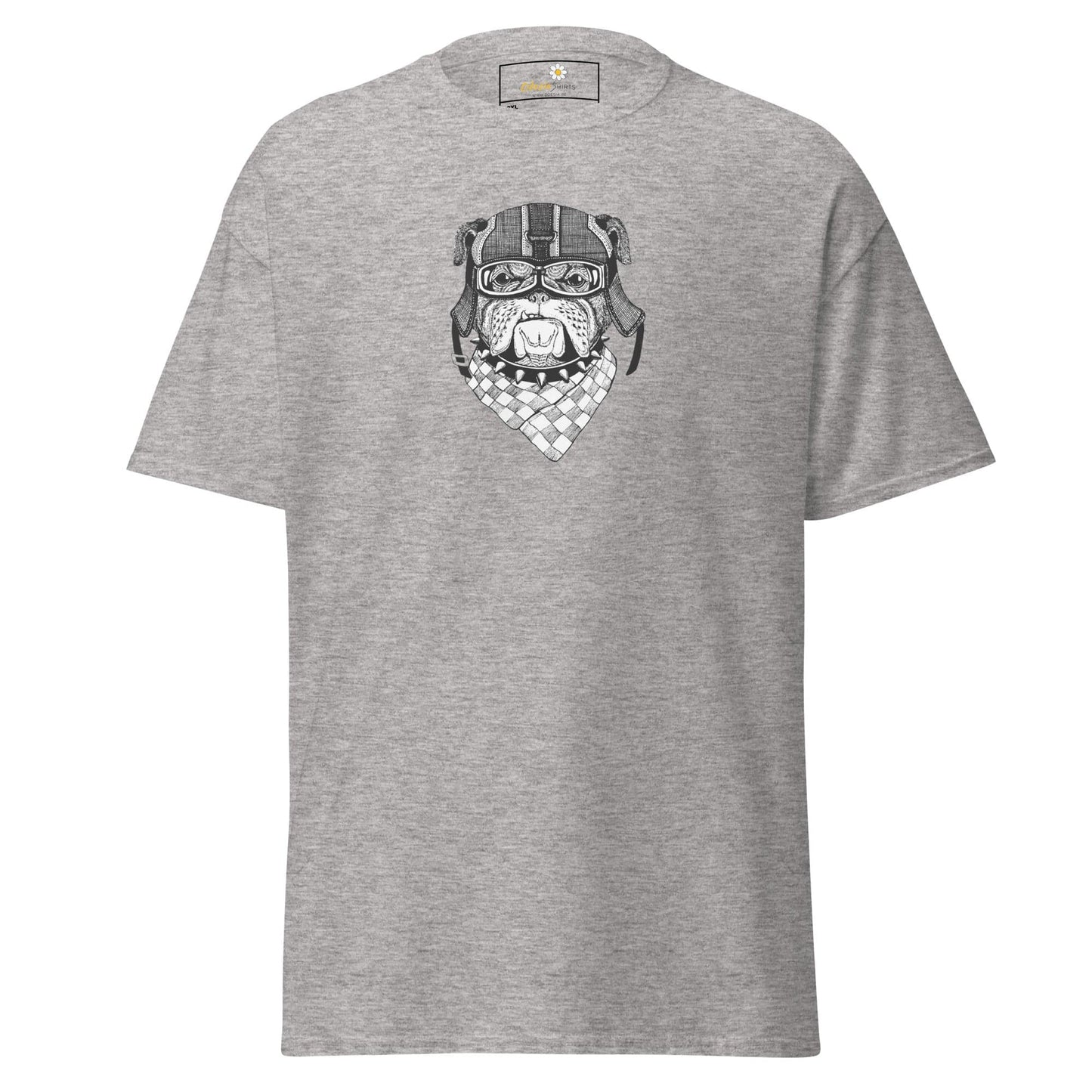 Gray T-shirt with dog graphic from T-SHIRT DESIGN TEE for Men and Women, available in 2XL to 5XL