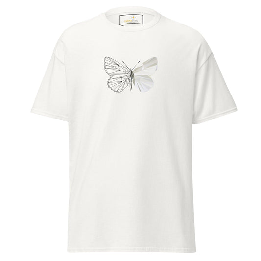 White T-shirt featuring butterfly graphic from T-SHIRT DESIGN TEE for Men and Women